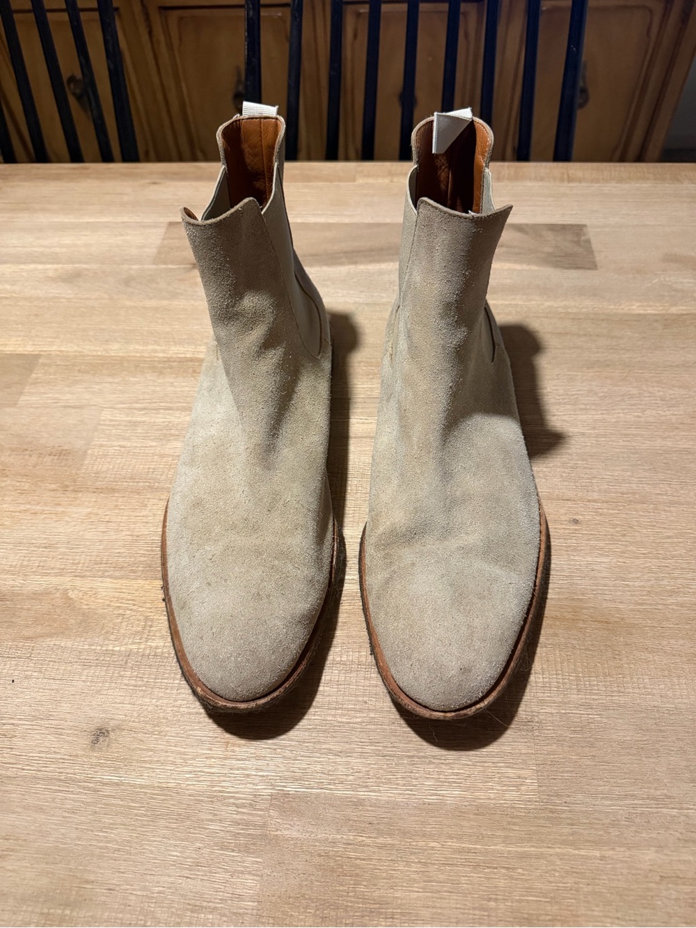 Common Projects Men's Suede Chelsea Boots - Light Beige